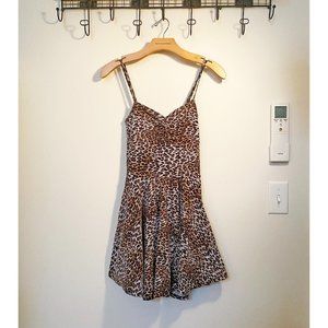 2000s Urban Outfitters Leopard Skater Sweetheart Mini Dress